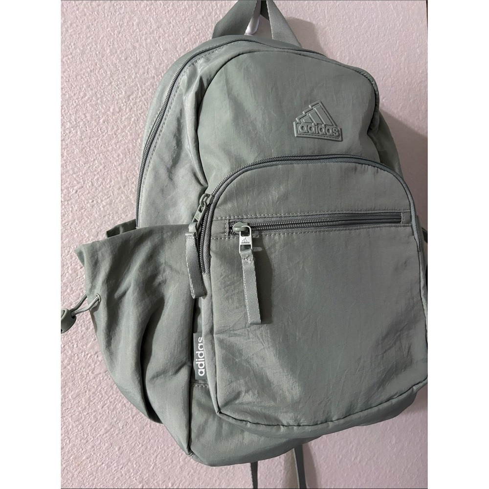 Adidas Weekender Silver Green Backpack 16" Laptop Travel School Daypack GIFT NEW - Picture 4 of 13